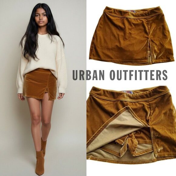 Urban Outfitters Pants - UO Micro Mini Skirt Skort Velvet Y2K Schoolgirl Grunge Retro Velvet 90s XS